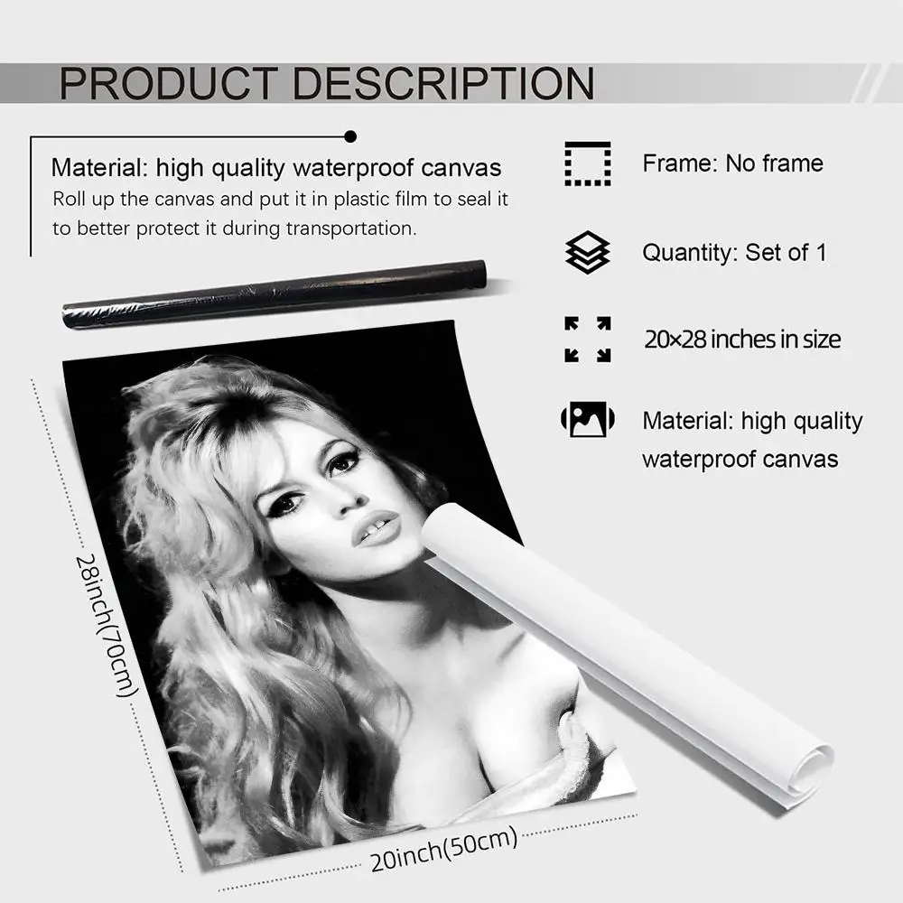 نموذج B_Brigitte B_Bardot اللوحة الخط عالية الجودة قماش ملصق جدار الفن لمكتب مطعم ديكور المنزل مجموعة #5