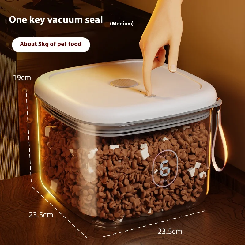 Cubo de almacenamiento de alimentos para gatos, contenedor sellado, vacío a prueba de humedad, comida para perros, cubo de almacenamiento de alimentos para gatos, caja, contenedor de almacenamiento