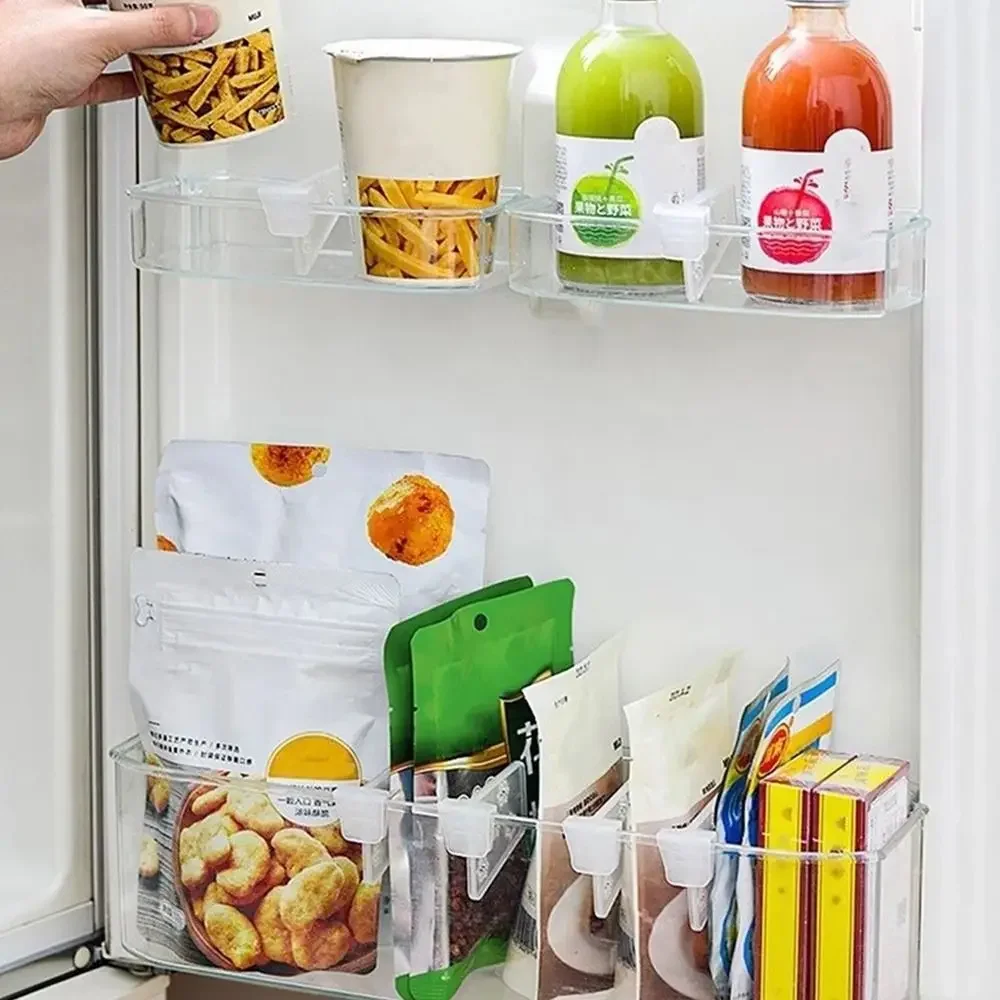 2/1pc Stretchable Refrigerator Storage Partition Board Plastic Divider Storage Splint Kitchen Bottle Can Shelf Home Organizer