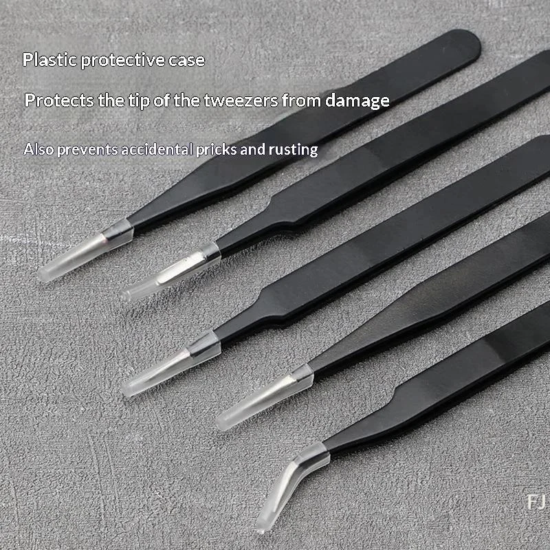 [YU]Anti Static ESD Tweezers Set High Precision Tips Multiple Sizes For Electronics Repair Jewelry Making Craft Work