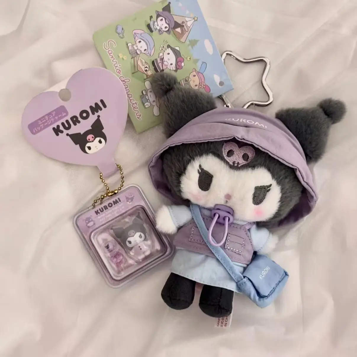 In Stock Sanrio Series Hello Kitty Camping Plush Toy Bag Pendant Keychain Phone Strap Cartoon Cloth Doll Girls Like Brthday Gift