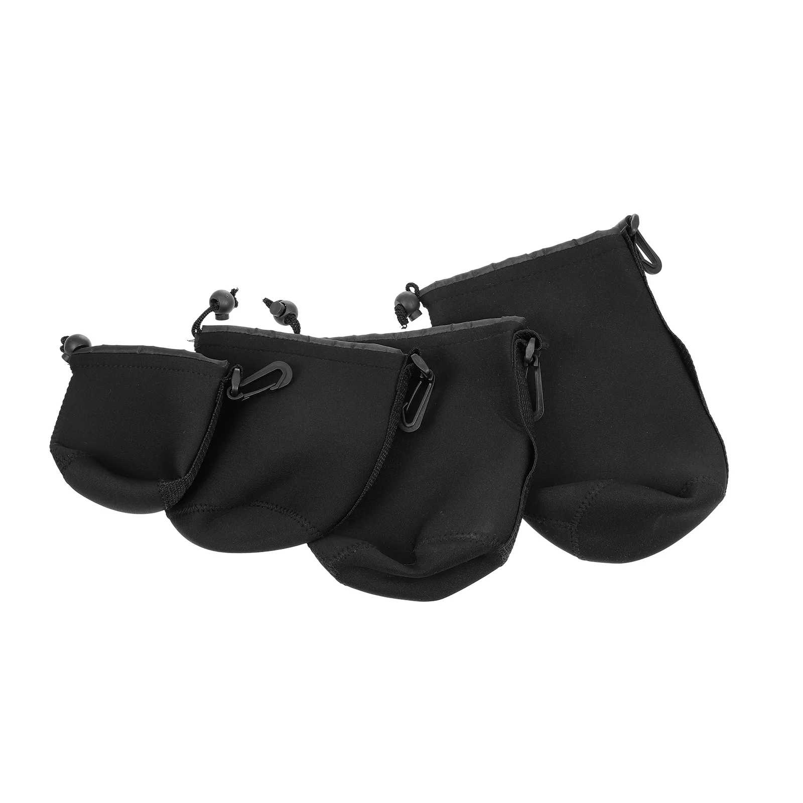 

4Pcs Camera Lens Pouch Heavy Duty Water Resistant Protective Case with Belt Hook for Easy Carry Lens Storage Holder