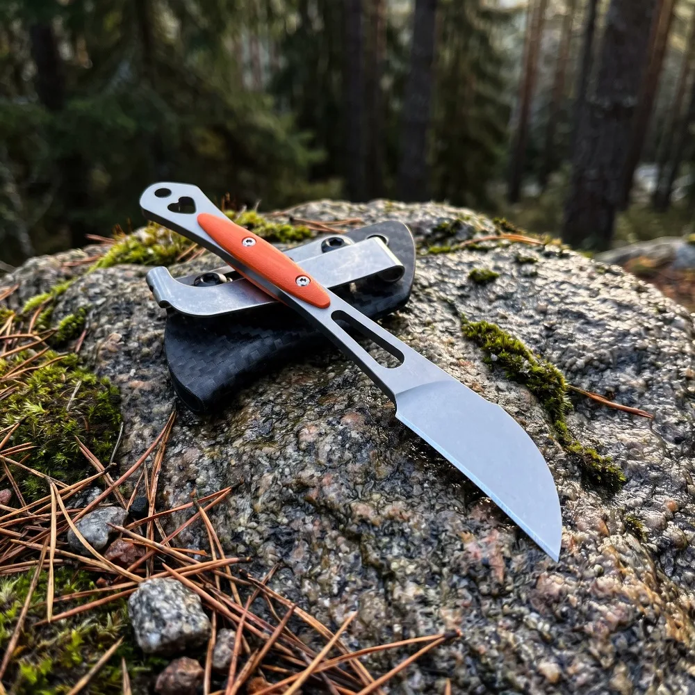 Compact Everyday Carry Fixed Blade Knife Lightweight Small Straight Knife Outdoor Camping Tool with Carry Sheath
