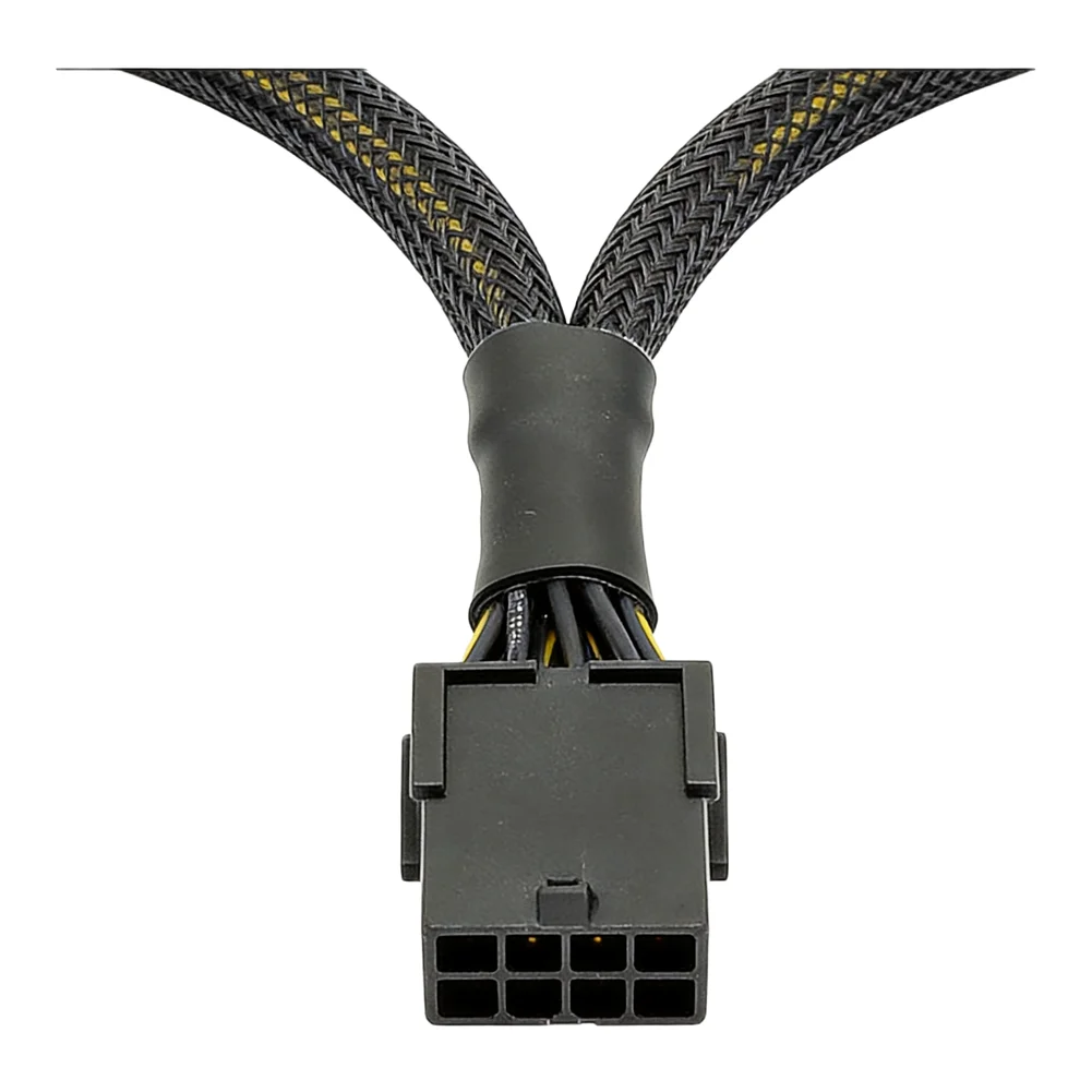 Graphics Card Power Extension Cable 8pin For PCI-E to 2x 6+2pin for GPU Miner Rig 18AWG Copper Wire Easy and Play Black