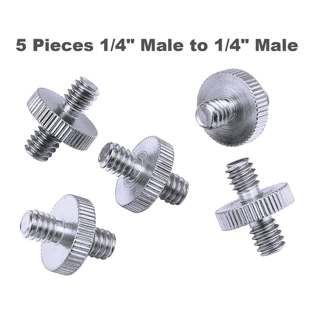 20 Pieces 1/4 Inch and 3/8 Inch Converter Threaded Screws Adapter Mount Set for Camera/ Tripod/ Monopod/ Ballhead