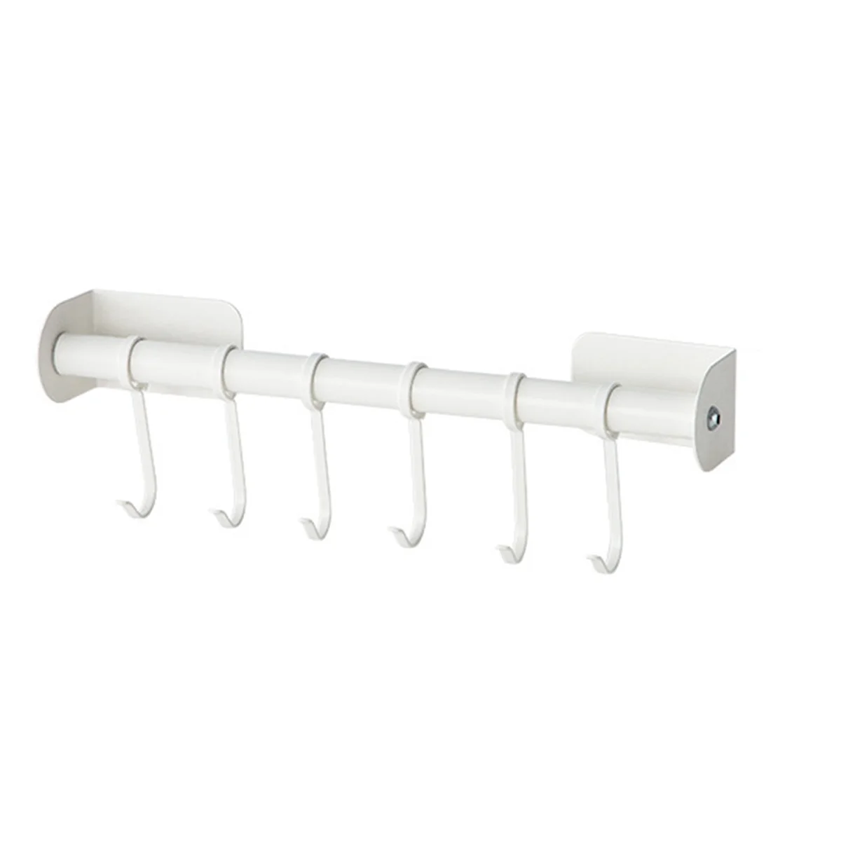 

Hook Hanging Rod Rack Free Punching Multi-Functional Spatula Storage Wall-Mounted Rack Bathroom Storage, S-White