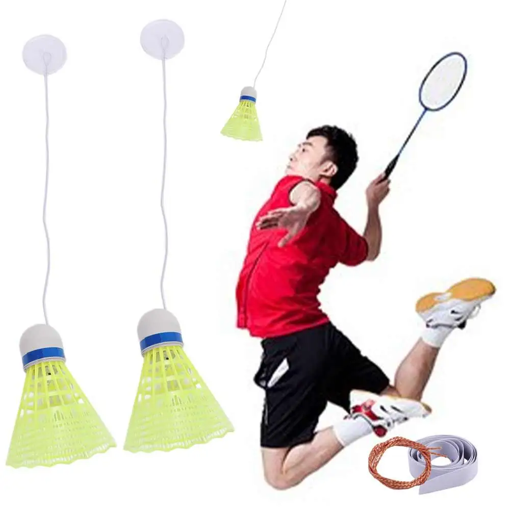 1 Set Accompanying Practice Traininer Badminton Spin Rebound Self Training Badminton Batting Traceless Hook