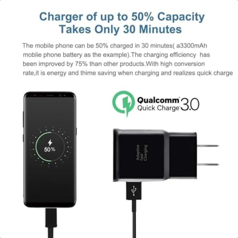 شاحن سريع لسامسونج شحن سريع شاحن سريع USB نوع C 6.6ft كابل الحبل لسامسونج غالاكسي الهاتف S10 S9 S8 زائد A51 A5