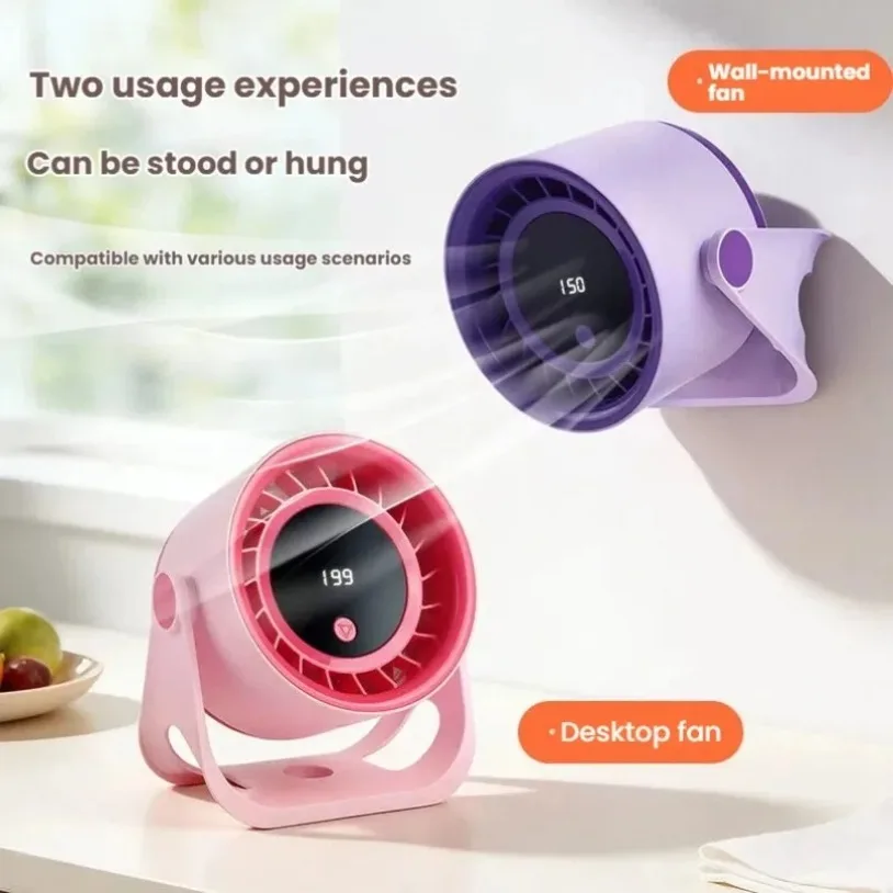 Baby Stroller Clip On Fan USB Rechargeable 3 Speeds LED Digital Display 360° Rotatable Mini Cooling Fan For Desktop Table Home