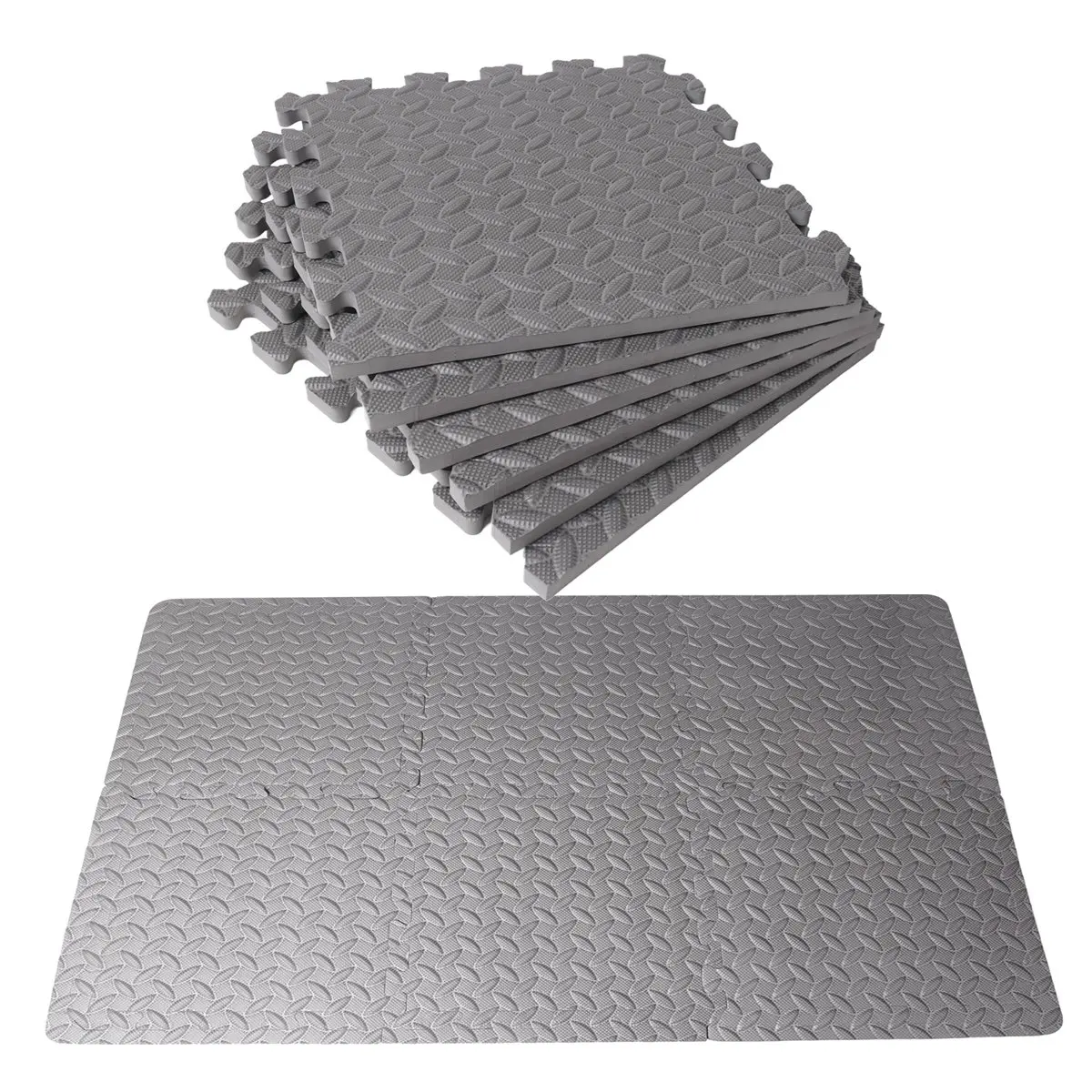 MALL 12Pcs Mats and Home Gym Floor Foam Floor Mats Exercise Mat Floor Matt for Floors Foam Flooring Tiles Gray