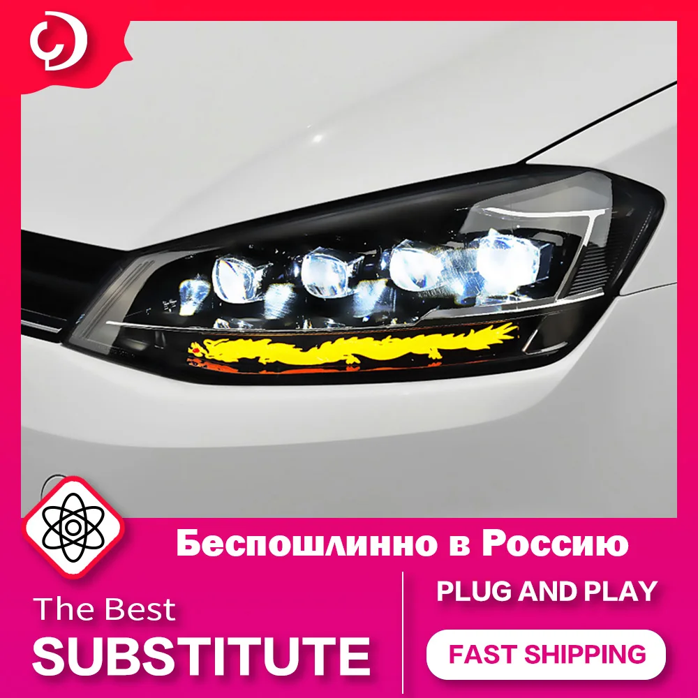 

AKD Headlights for Golf7 Golf 7 2014-2018 MK7 Head lamp LED DRL Dynamic Running Turn Signal High Beam Angel Eye Projector Lens