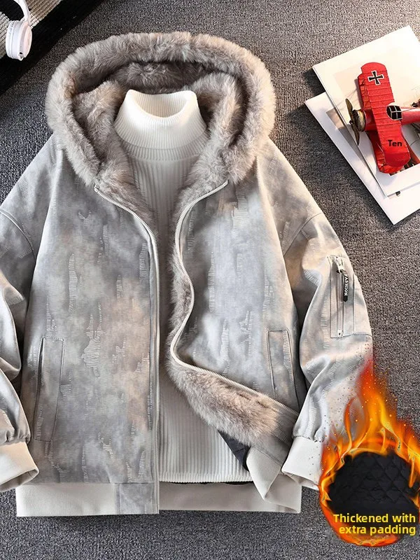 

Зимнее новое модное мужское пальто Jaet Thiened с капюшоном и хлопковой подкладкой, водостойкое молодежное активное пальто из искусственного меха норки