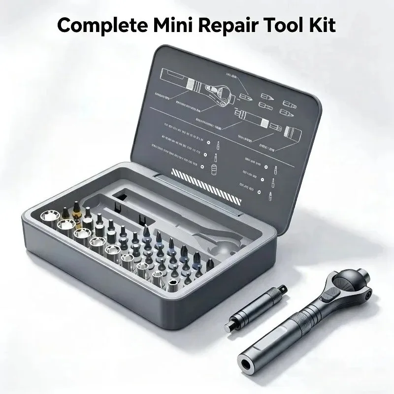 DUKA 40in1 Multifunction Ratchet Screwdriver Set Multi Magnetic Bits Mini Repair Tool Kit Household Hand Tool For PC & Iphone