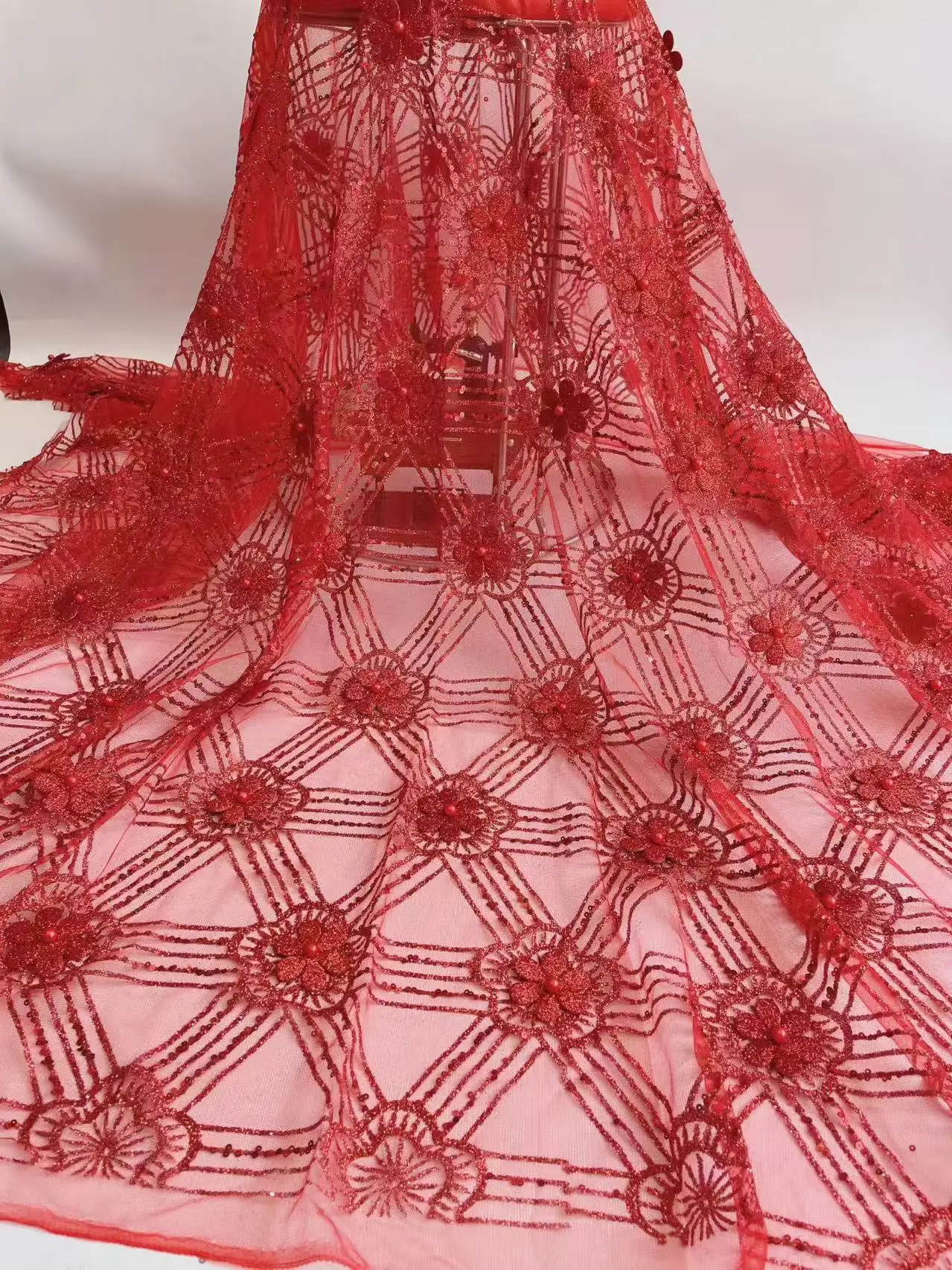 2026-high-end-luxury-diamond-beaded-african-nigerian-lace-fabric-with-french-sequins-mesh-for-women-evening-dresses-and-parties