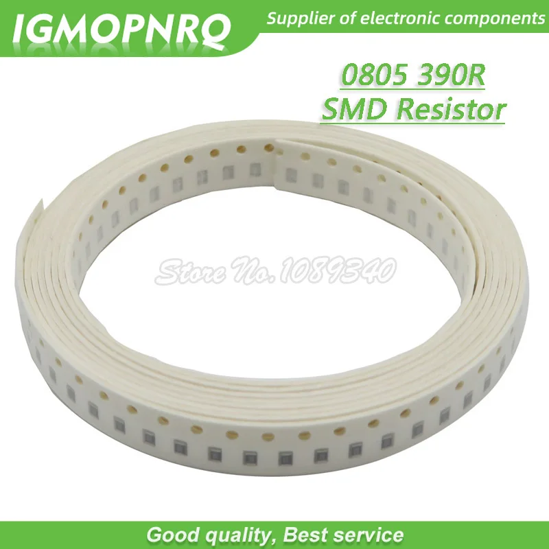 Resistor de chip smd 300 0805 ohm, resistor de chip 1/8w 390r ohms 0805-390r, 390 peças