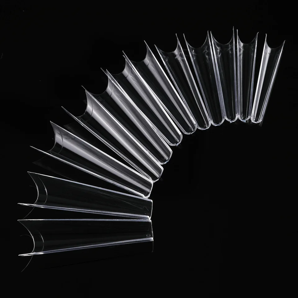 200/240 piezas de uñas postizas cuadradas XXL, tips de uñas con curva C o rectas, acrílicas extra largas, transparentes y naturales, herramienta de salón 6