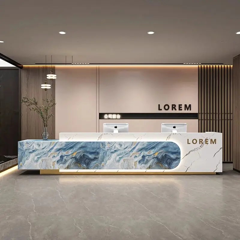 

Company Hotel Reception Desks Executive Aesthetic Beauty Display Reception Desks Design Luxury Escritorio Commercial Furniture