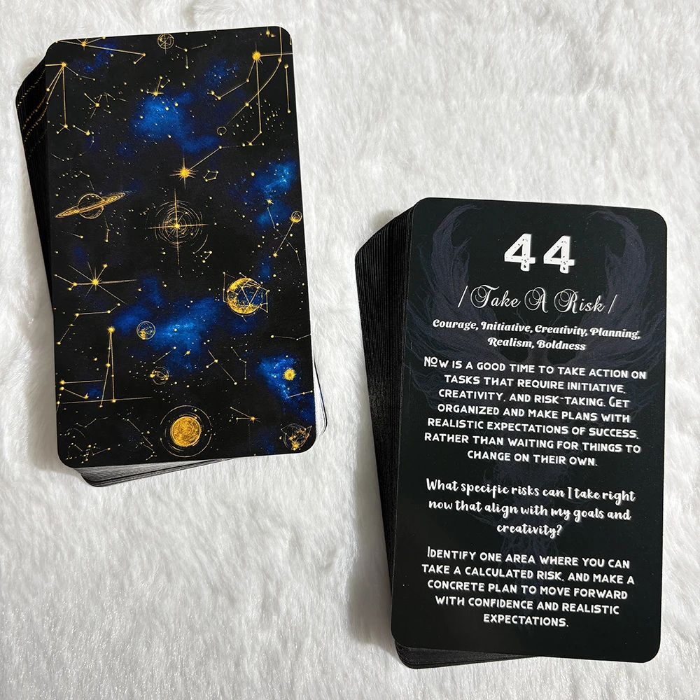 The New Angle Number Oracle Cards, Tarot Cards for Beginners with Keywords, English Deck, Fortune Telling Taro, 12x7cm, 56-Cards