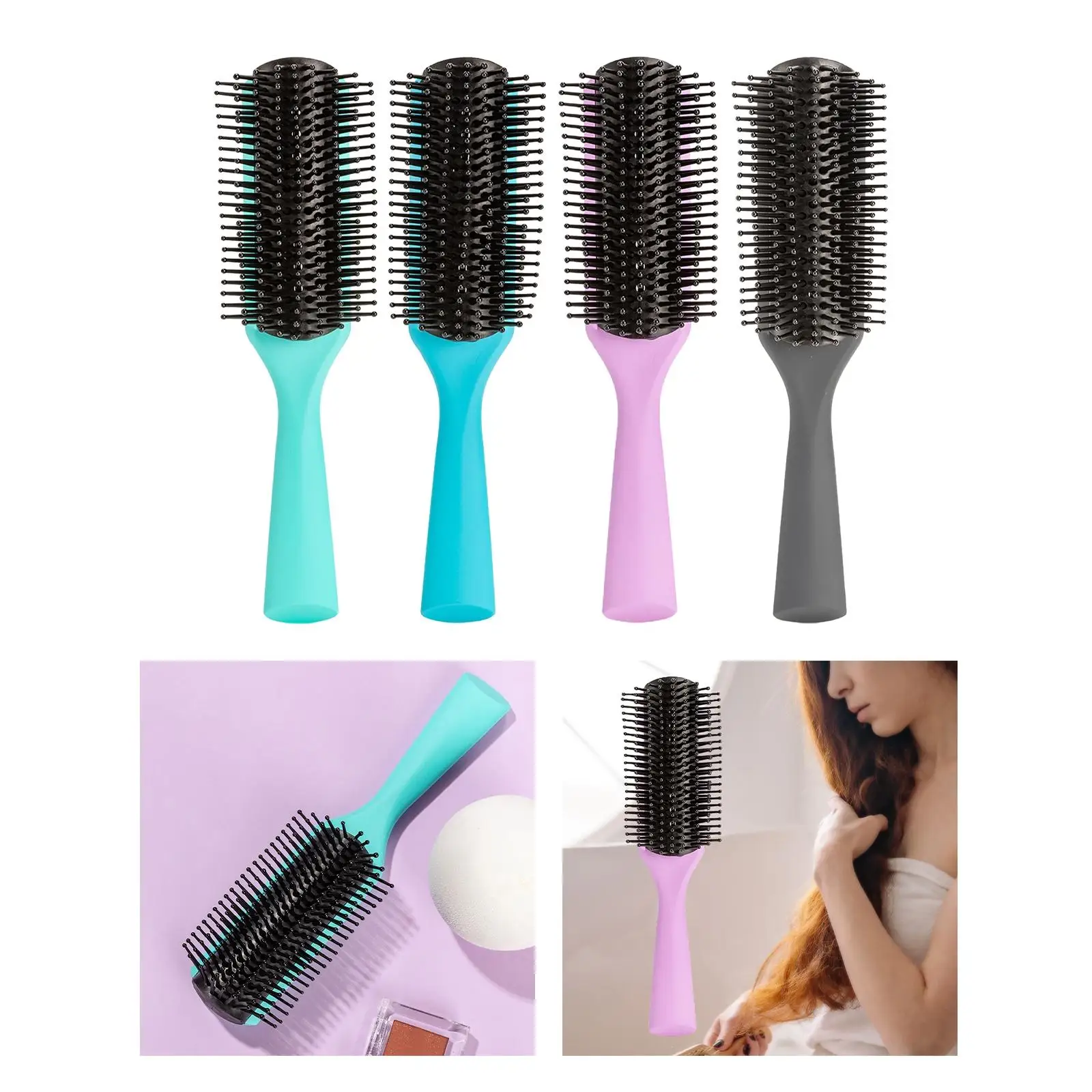 Hairdressing Massage Comb Detangling Brush Round Needle, Lightweight, Smooth