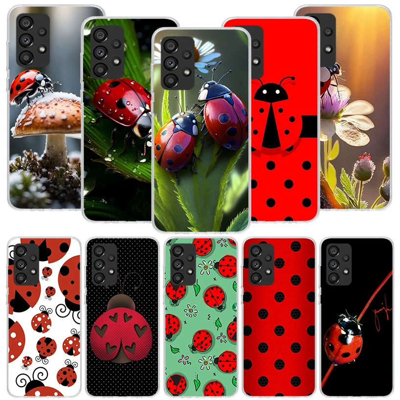 Insect Seven-Star ladybug Phone Case For Samsung Galaxy A14 A15 A13 A12 A54 A55 A53 A52 A04S A24 A25 A23 A22 A34 A35 A33 A32 A03