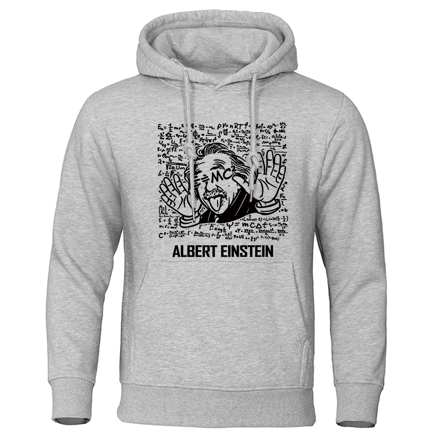 Albert Einstein Print Mens Hoodie Autumn Crewneck Hoody Simple Oversize Sweatshirt Fashion Casual Sportswear