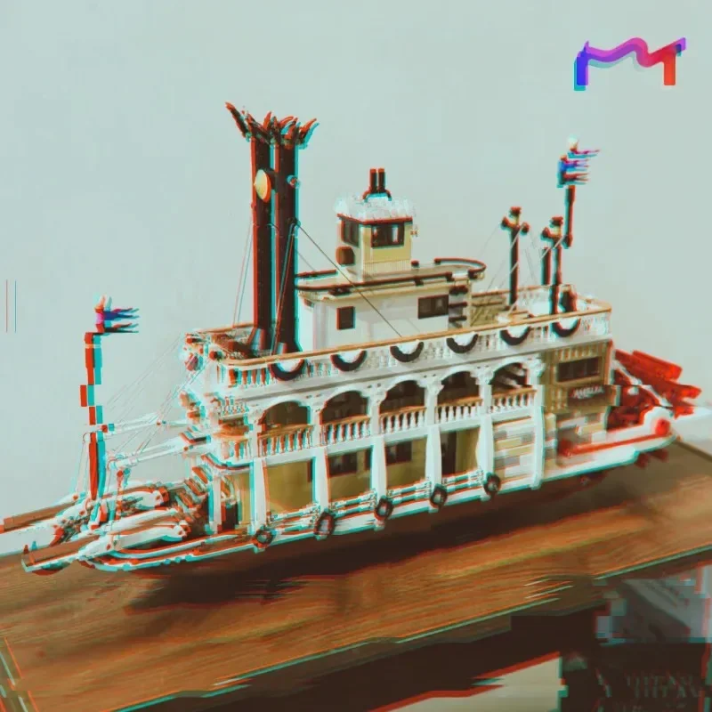 Hot Toys 2026 New 4090pcs Creative Steam Ship Transport River Model Steamboat Building Blocks Puzzle Model For Ornament Gifts