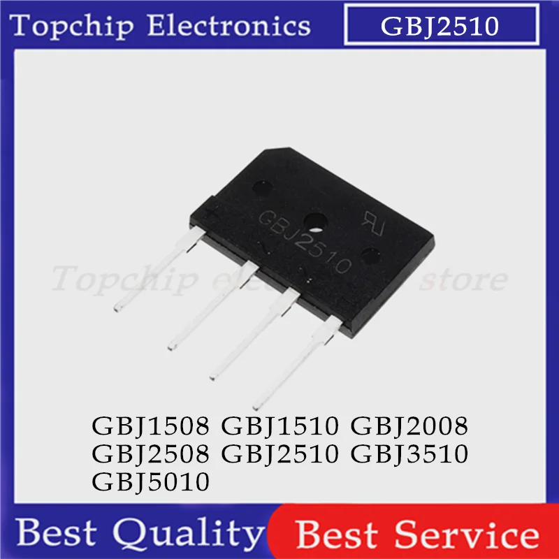 5pcs GBJ1508 GBJ1510 GBJ2510 GBJ3510 GBJ5010 GBJ2008 GBJ2508 Bridge Rectifier KBJ1510 KBJ2510 KBJ3510 KBJ5010  KBJ1508