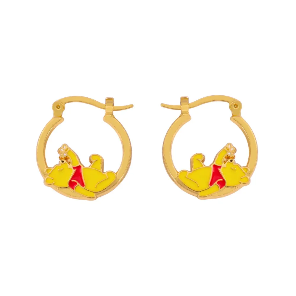 1 pair of cartoon Winnie the Pooh Themed Earrings, cute and unique earrings, cosplay accessory, girlfriend gift