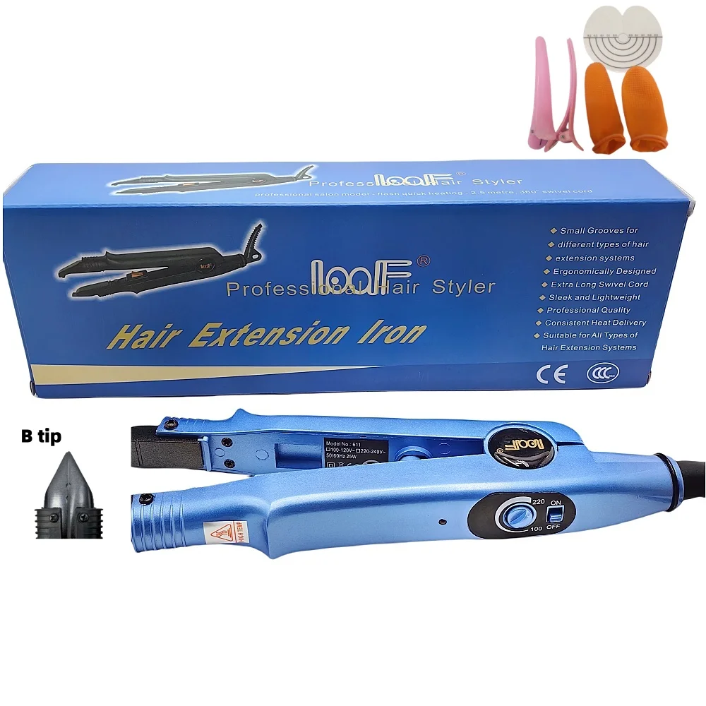 611B,2025 Nuovi strumenti per incollare la cheratina del ferro per l'estensione dei capelli Fusion, temperatura regolabile Il miglior ferro per l'estensione dei capelli con punta 611B