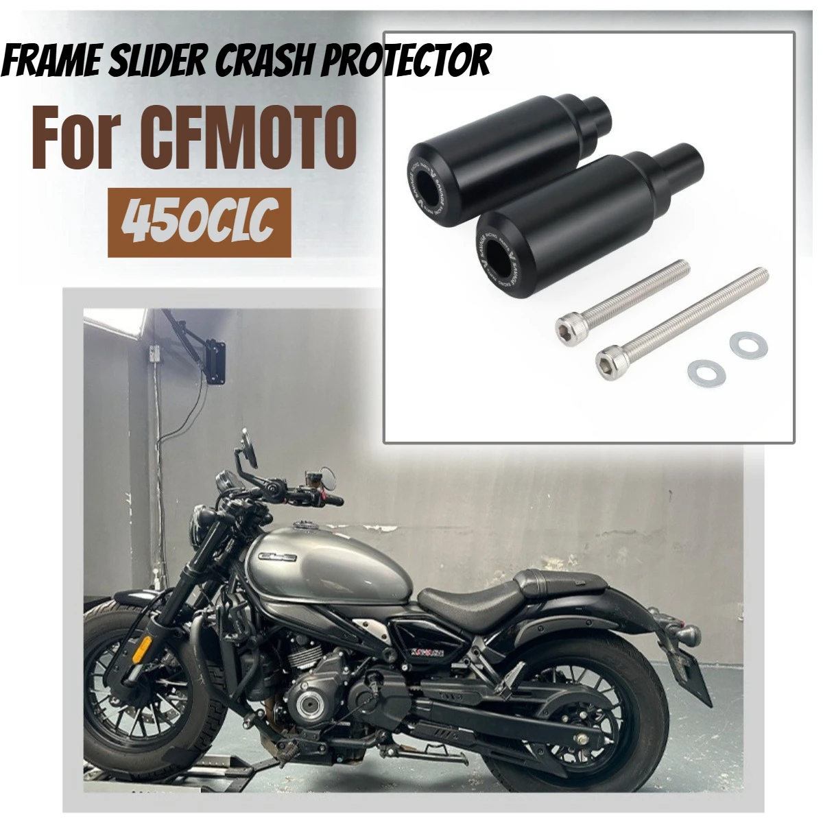 

Защита рамы (слайдер) для мотоцикла CFMOTO 450CLC, защитная накладка на обтекатель, защита двигателя