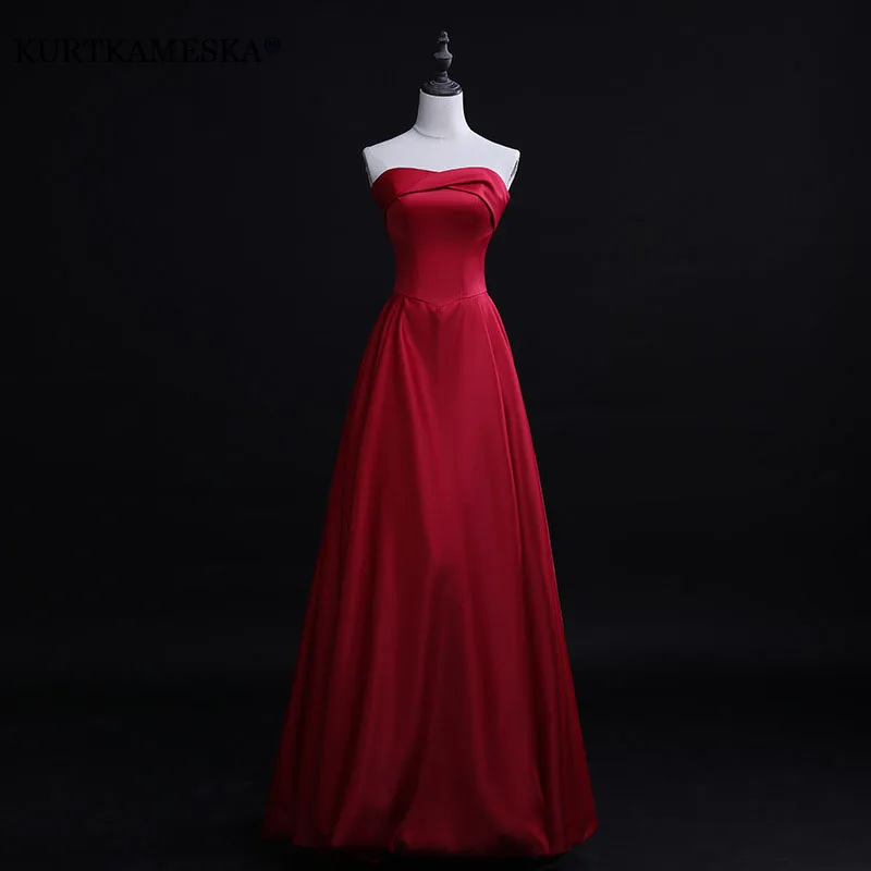 Elegant Long Prom Evening Guest Party Dresses for Women 2025 Summer Sexy Strapless Backless Satin Wedding Bridesmaid Maxi Dress