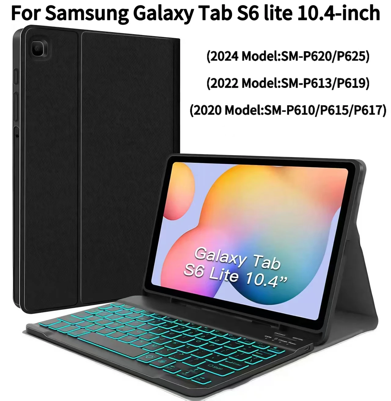 

For Samsung Galaxy Tab S6 lite 10.4 Inch Detachable Keyboard Cover 2024 SM-P620/P625/2022 SM-P613/P619/2020 SM-P610/P615/P617)