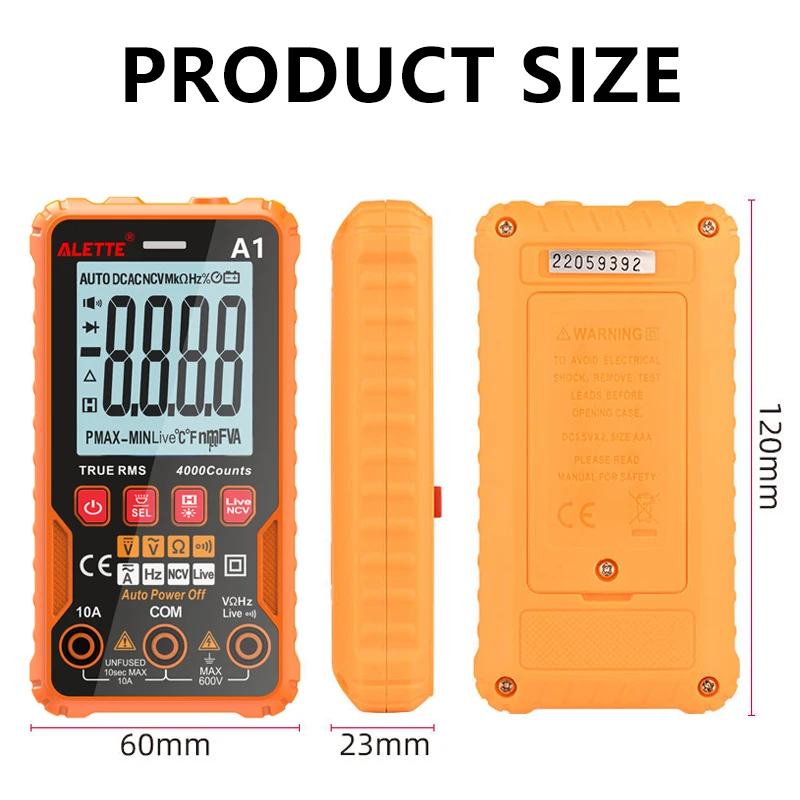 Digital Multimeter Smart Multimetre Professional Smart Voltmeter True RMS AC DC Voltage Meter Auto Range Ohm Hz Continuity New