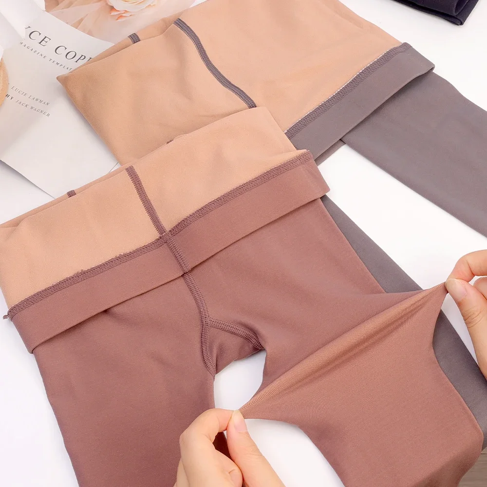 Anti Cold Warm Tights Thick One-piece Pantyhose Women Polyester Thermal Leggings Winter Autumn High Elastic Translucent Stocking image 5