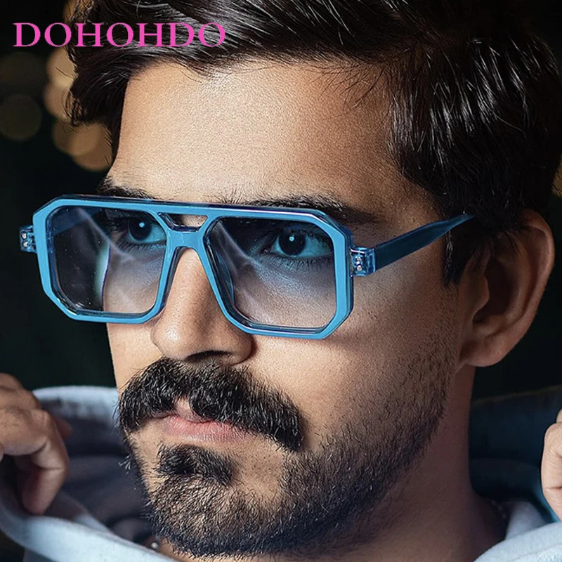 Retro Pilot Double Bridge Rice Nail Rainbow Women Sunglasses Luxury Brand Men Sunglass Drive Outdoor Sports Eyewear Lentes UV400