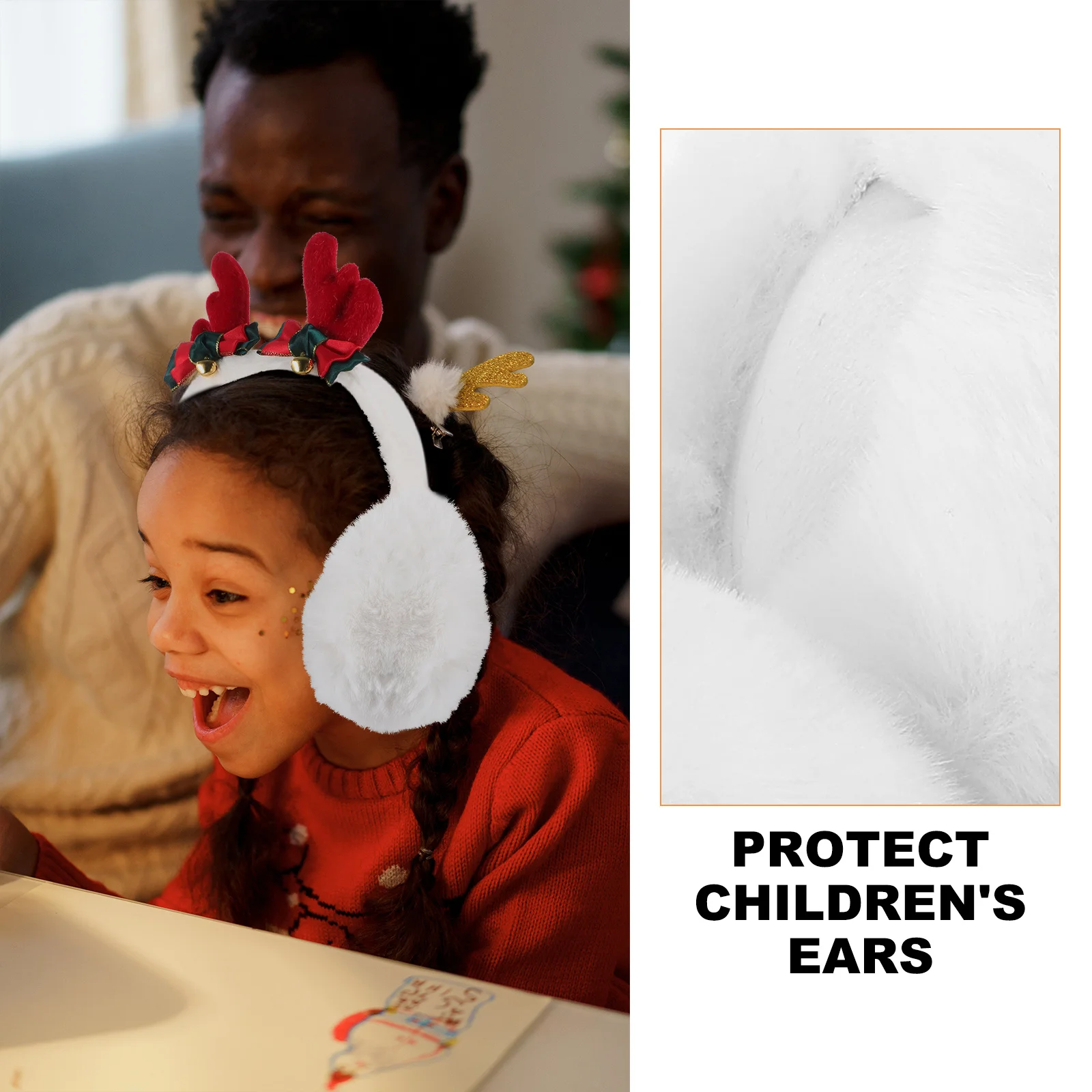 

Children Warm Earmuff Durable Antler Christmas Ear Cover Kids Winter Ear Protector Soft Headwear Children Earmuff
