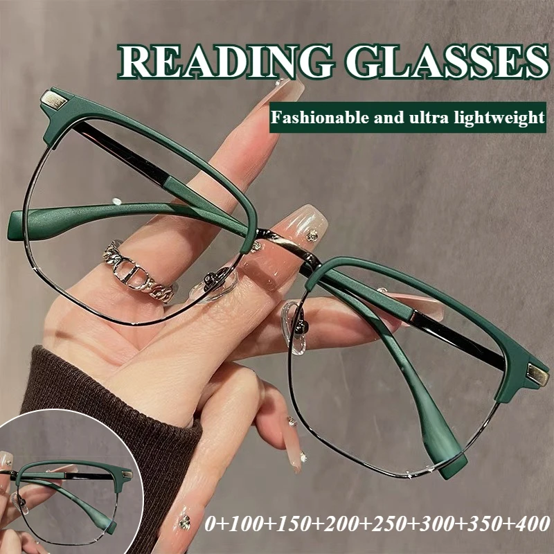 Modische hochauflösende Lesebrille für Herren, Anti-Blaulicht-Brille für Damen, ultraleichte Presbyopie-Brille für Damen