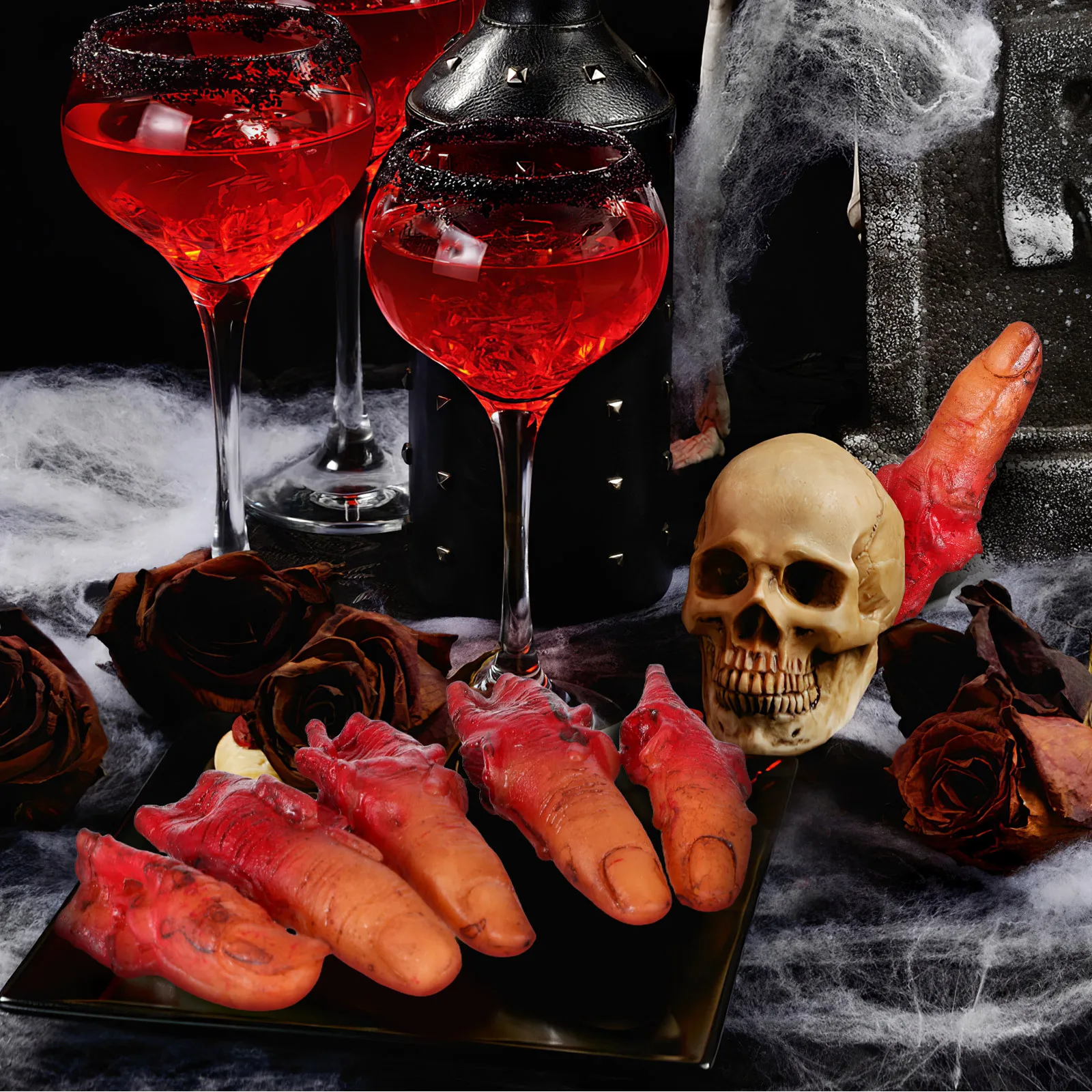 

Halloween Fake Fingers 10Pcs Realistic Severed Human Finger Props for Party Haunted House Decorations