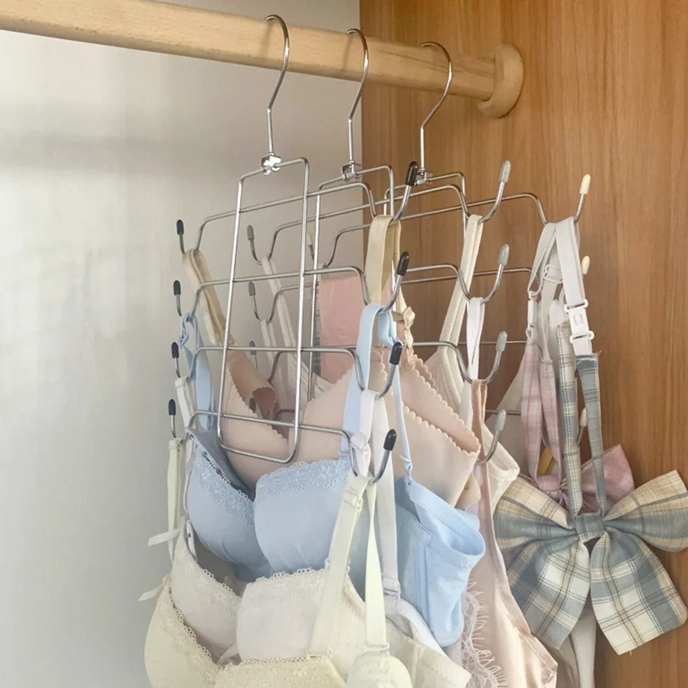 

Multilayer Clothes Hanger Space Saving Wardrobe Rack for Underwear Scarves Belts Ties Closet Storage Chromed Iron Durability