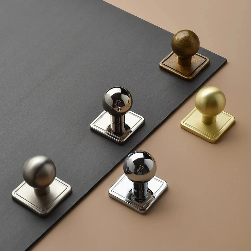 Küchenschuhschrank-Möbelgriff, kleiner Türgriff aus silberner Zinklegierung, Einlochgriff, runder Knopf für Kleiderschrank und Schublade, Heimdekoration – Detail 2