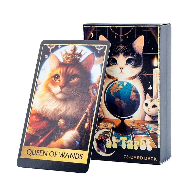 New Cat Tarot Cards A 78 Deck English Version Board Games Selfcare for Tarot Readings Vibrant Easy Deck Fortune Telling Game Toy