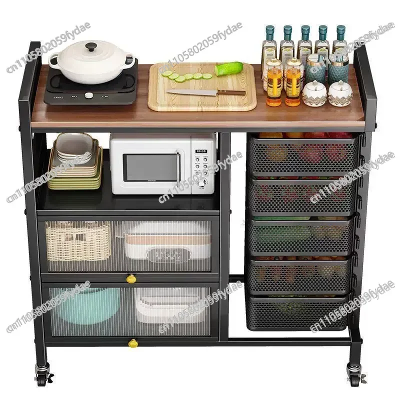 Multifunctional Rack Can Be Moved in Multiple Layers, Floor-to-ceiling Fruit and Vegetable Vegetable Basket Storage Rack, Pot