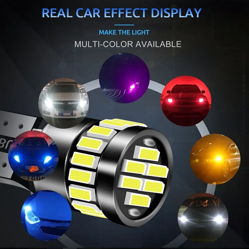 2x W5W T10 24SMD Led Bulbs Canbus Car Interior Light Bulbs Parking Position Lamp Map Dome Reading Lights