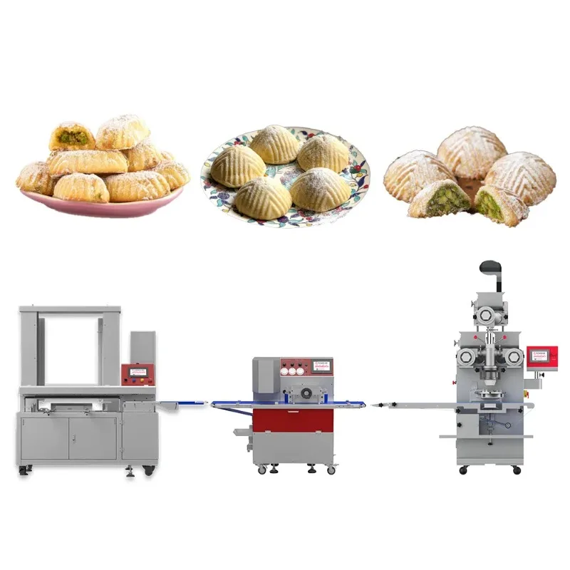 Maamoul Production Line Auto Multi-Functional Mooncakes Filled Maamoul Cookies Encrusting Machine Maamoul Production Line