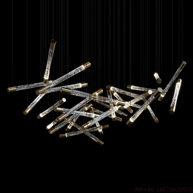 

LED Chandelier New Design Indoor Decoration Hotel Hall Lobby Custom Cylinder Pendant Light