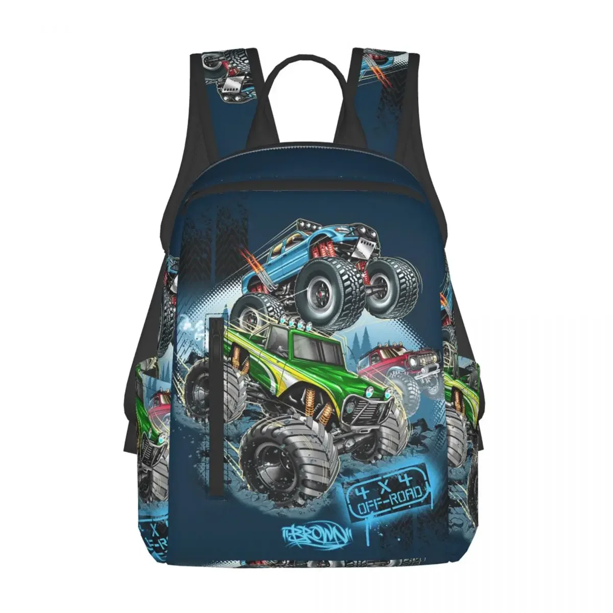 

Classic Monster Jam Truck Pattern Backpack Daypack Large Capacity Children BookBag School Bag Shoulder Bags for Men Women