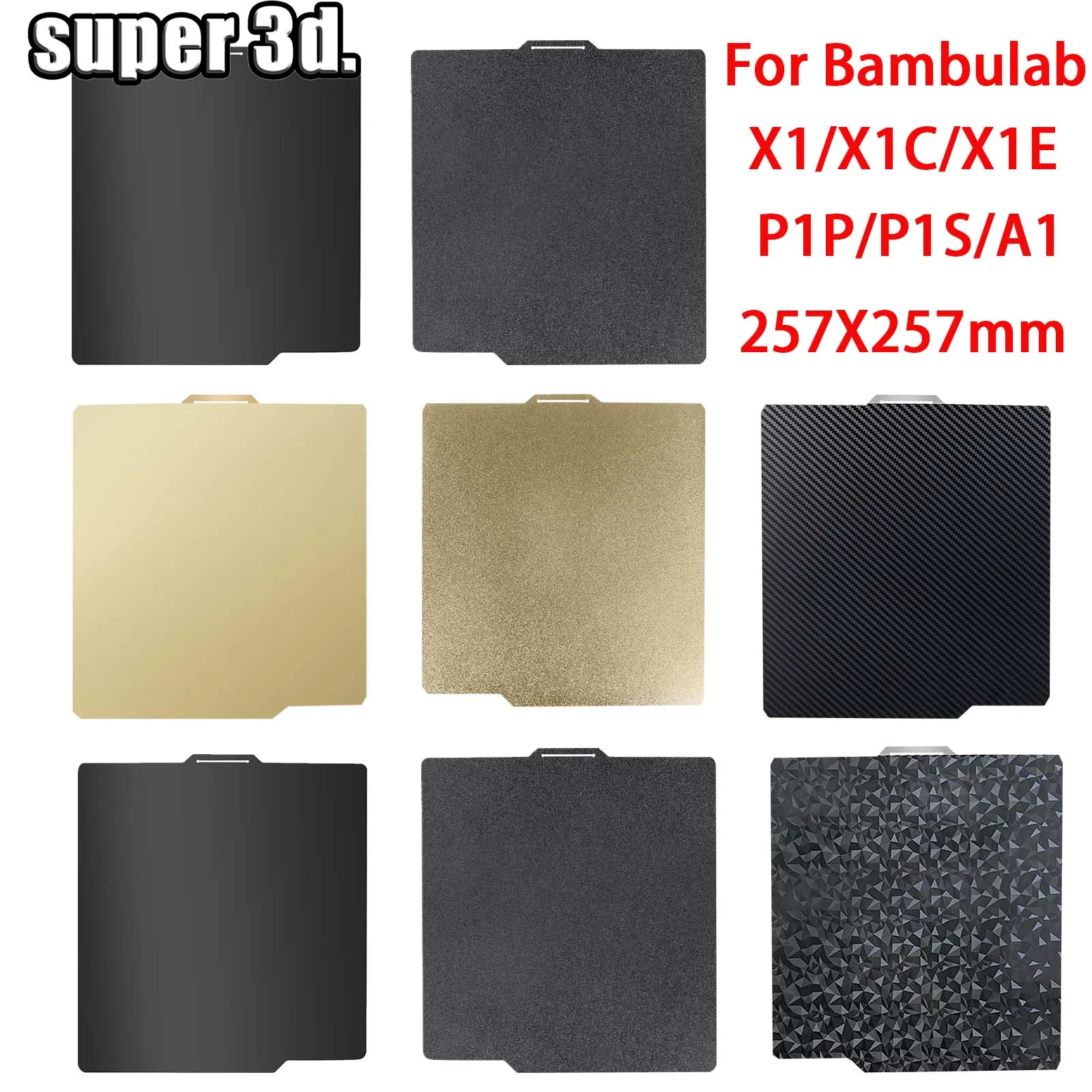 X1C P1P P1S A1 X1 Build Plate for Bambu Lab Plate 257x257 PEI Sheet PEO PET for Bambulabs x1 p1p 3D Printer Heatbed Build Plate