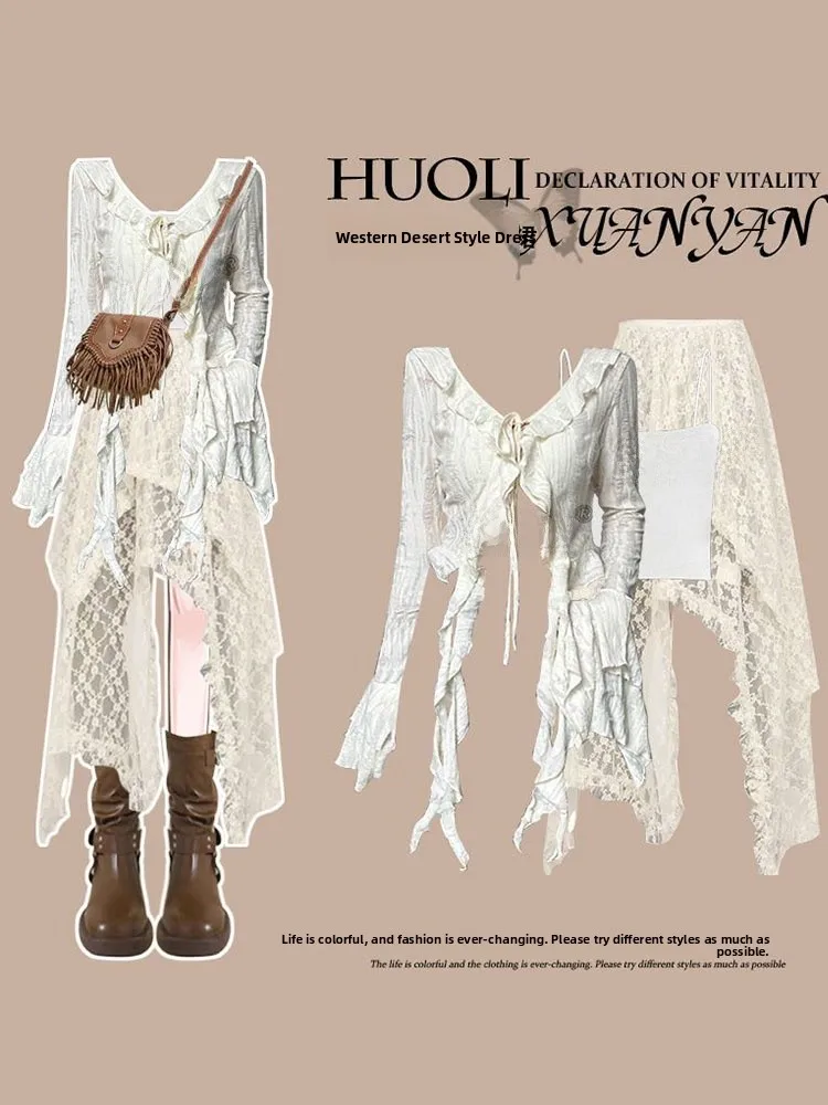 n Sle – ensemble t-shirt pour femmes, coupe cintrée, bretelles Cardigan, tenue ethnique Wind Clete, printemps et été