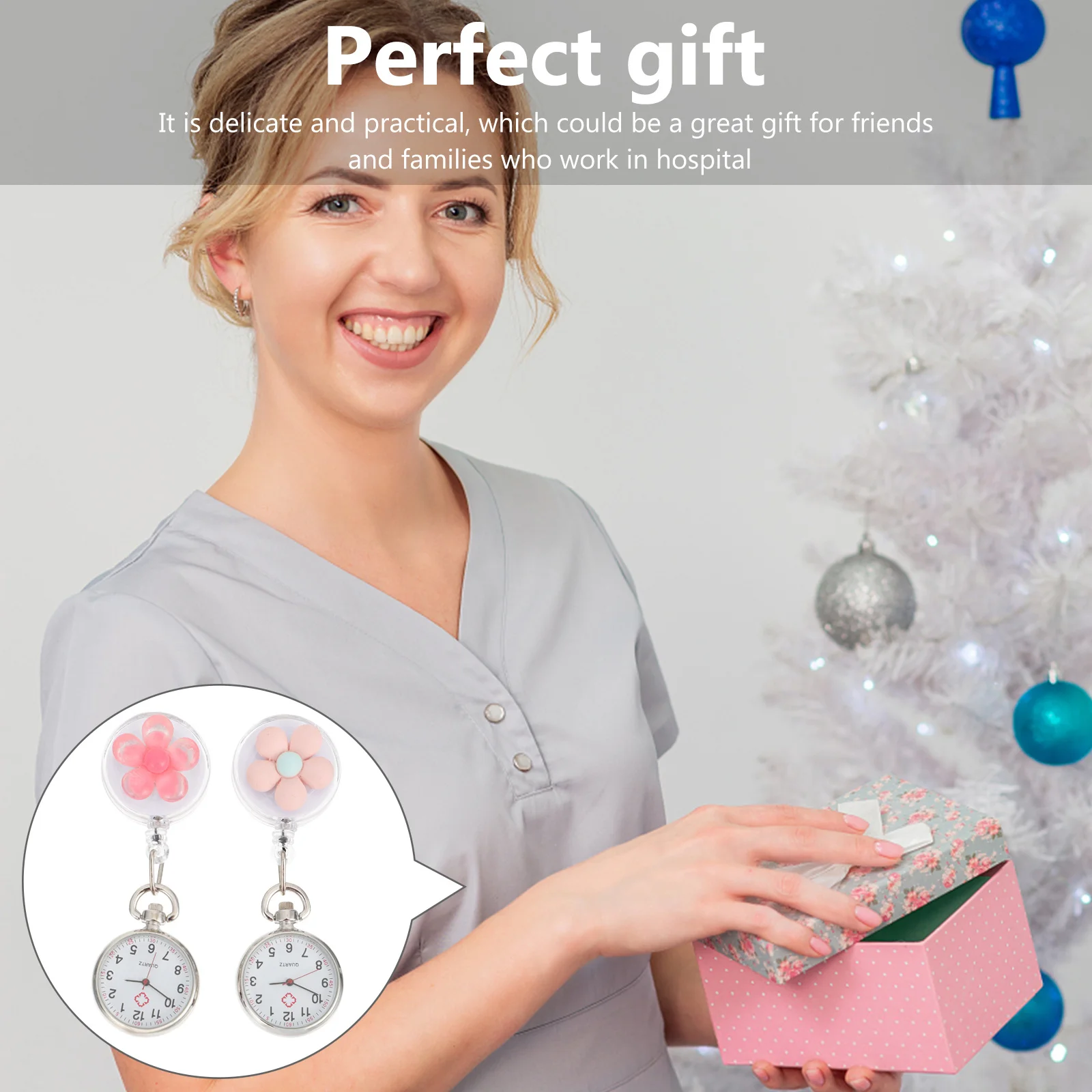 

2 Pcs Watch for Nurse Nurses Pocket Retractable Medical Portable Doctors Clip-on
