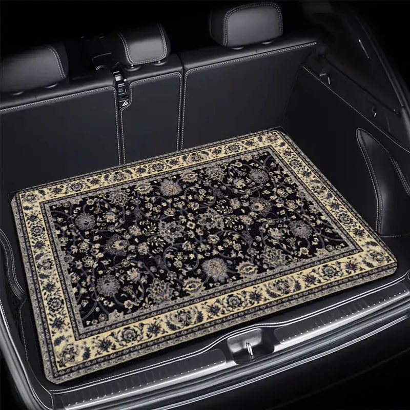 1pc Bohemian Style Car Durable Trunk Mat- Printed Design, Suitable For Daily Drivers, Suitable For Trucks, Cars, Suvs Christmas